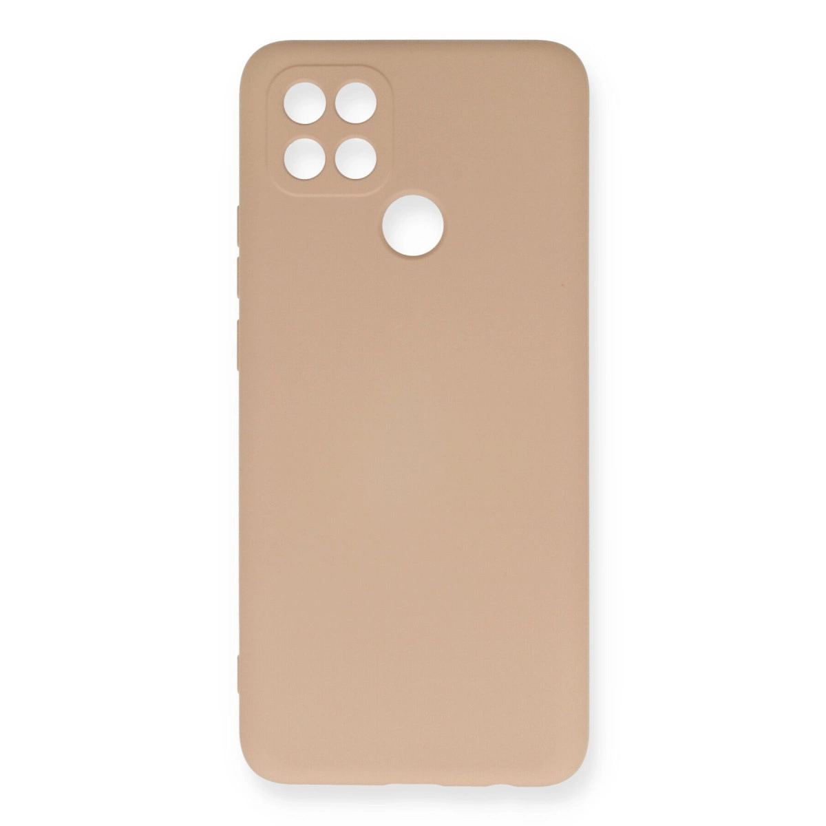 Oppo A15 Kılıf Nano İçi Kadife Silikon - Pudra
