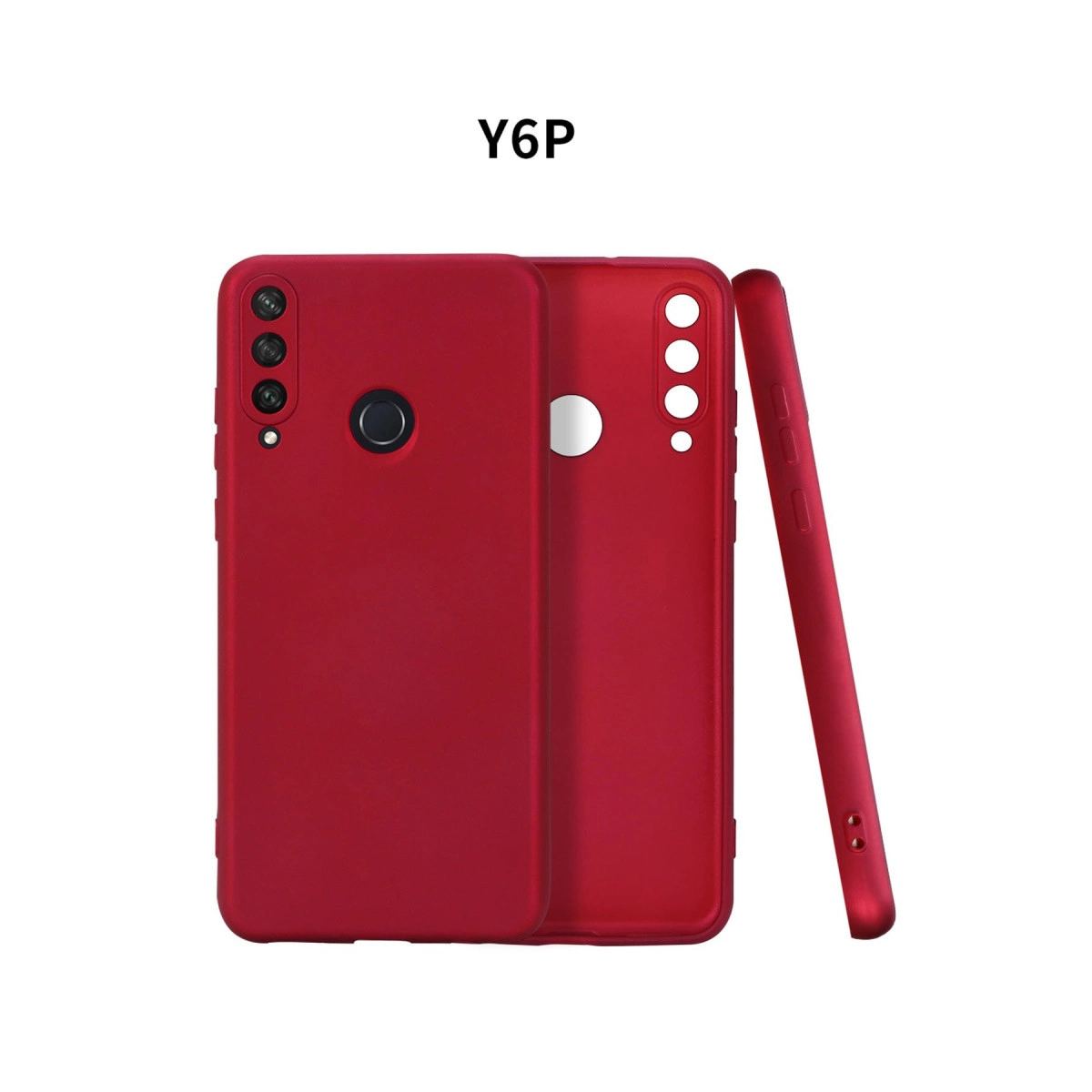 Huawei Y6p Kılıf First Silikon - Bordo