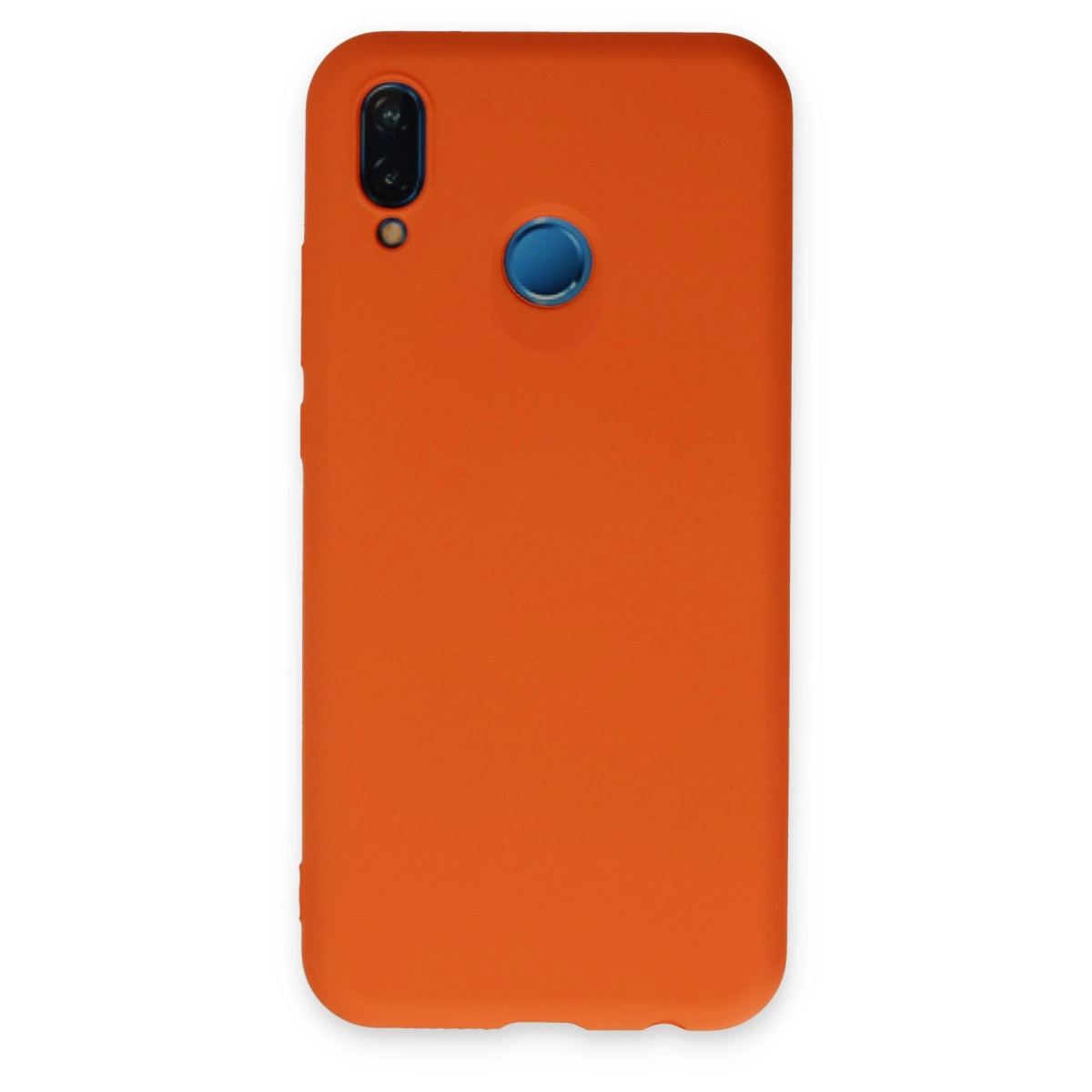 Huawei P20 Lite Kılıf Nano İçi Kadife Silikon - Turuncu