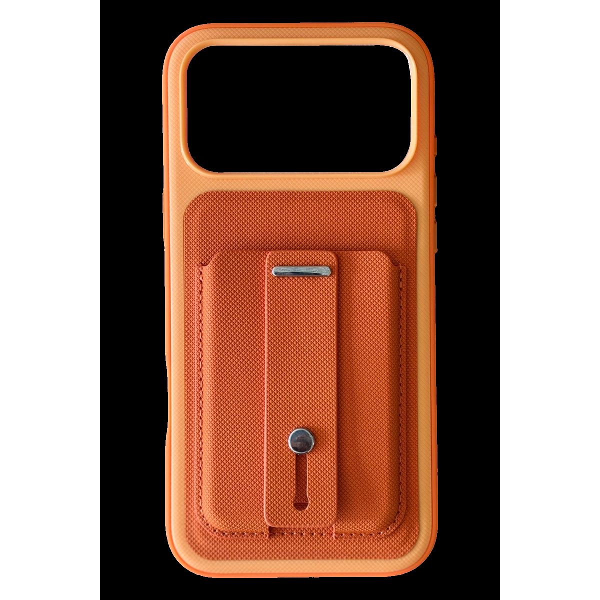 Newface Apple İphone 18 Pro/17 Pro Latte Kartvizitli Kapak - Turuncu