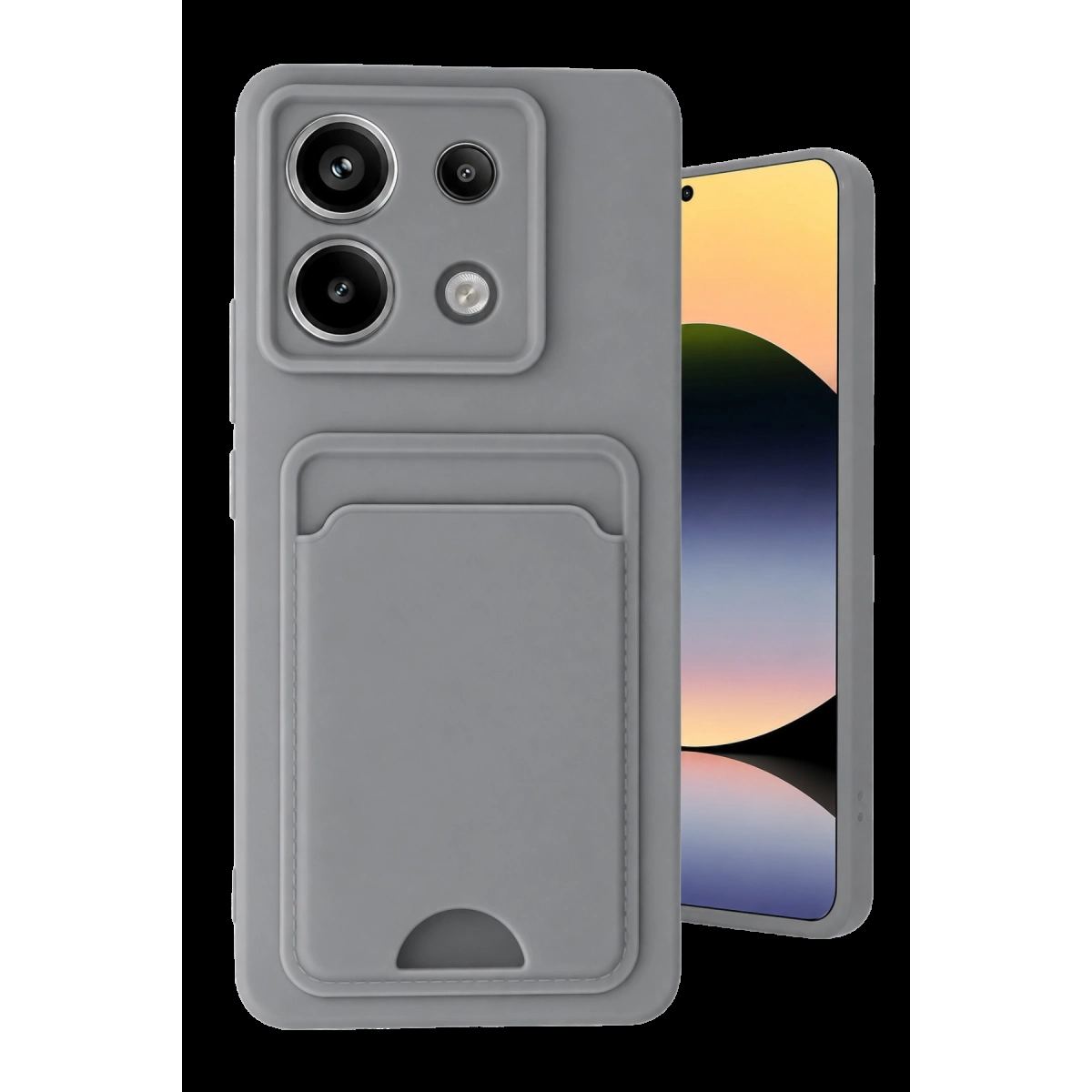 Xiaomi Redmi Note 13 Pro 5g Kılıf Kelvin Kartvizitli Silikon - Gri