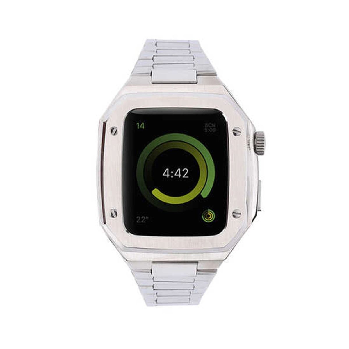Apple Watch 44mm Metal Petek Kasalı Kordon - Gümüş