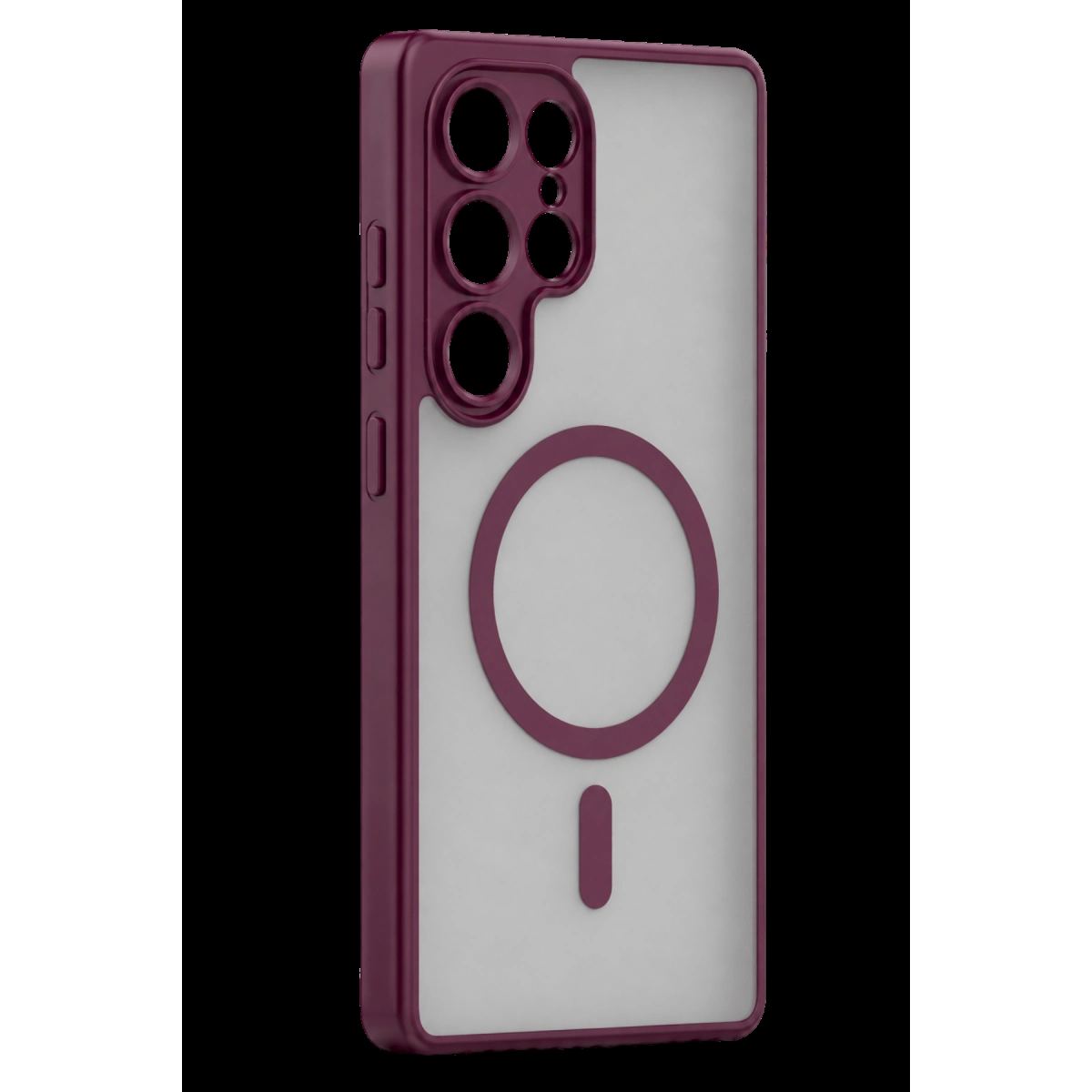 Samsung Galaxy S25 Ultra Loji Magsafe Kapak - Bordo