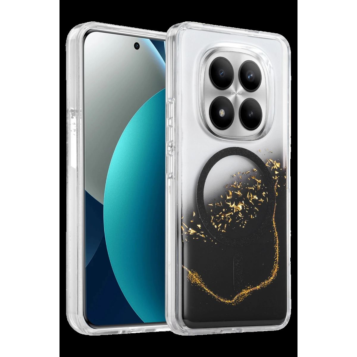 Onegif Xiaomi Redmi Note 15 Pro 5g Lotus Simli Magsafe Kapak - Siyah