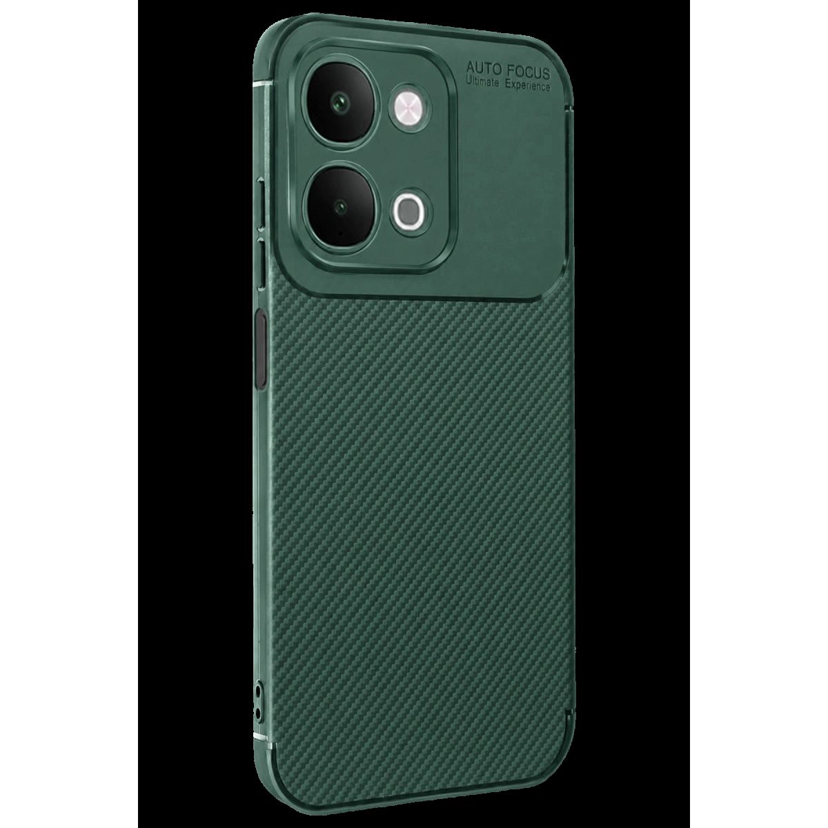 Newface Vivo Y31d Auto Focus Karbon Kapak - Yeşil