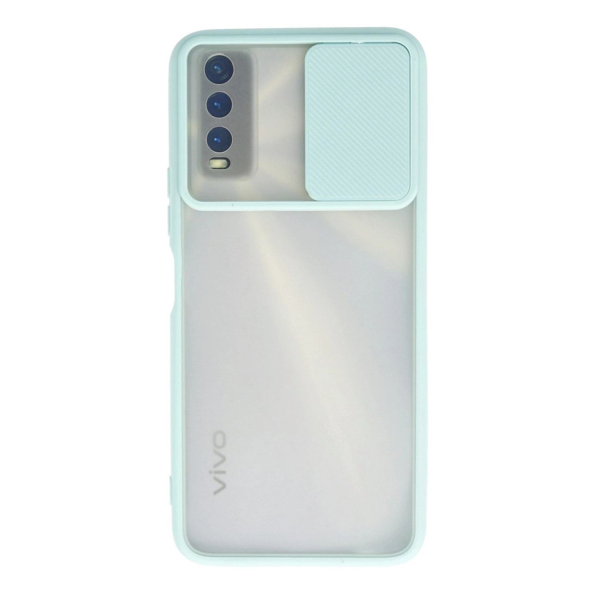Vivo Y11s Kılıf Palm Buzlu Kamera Sürgülü Silikon - Turkuaz