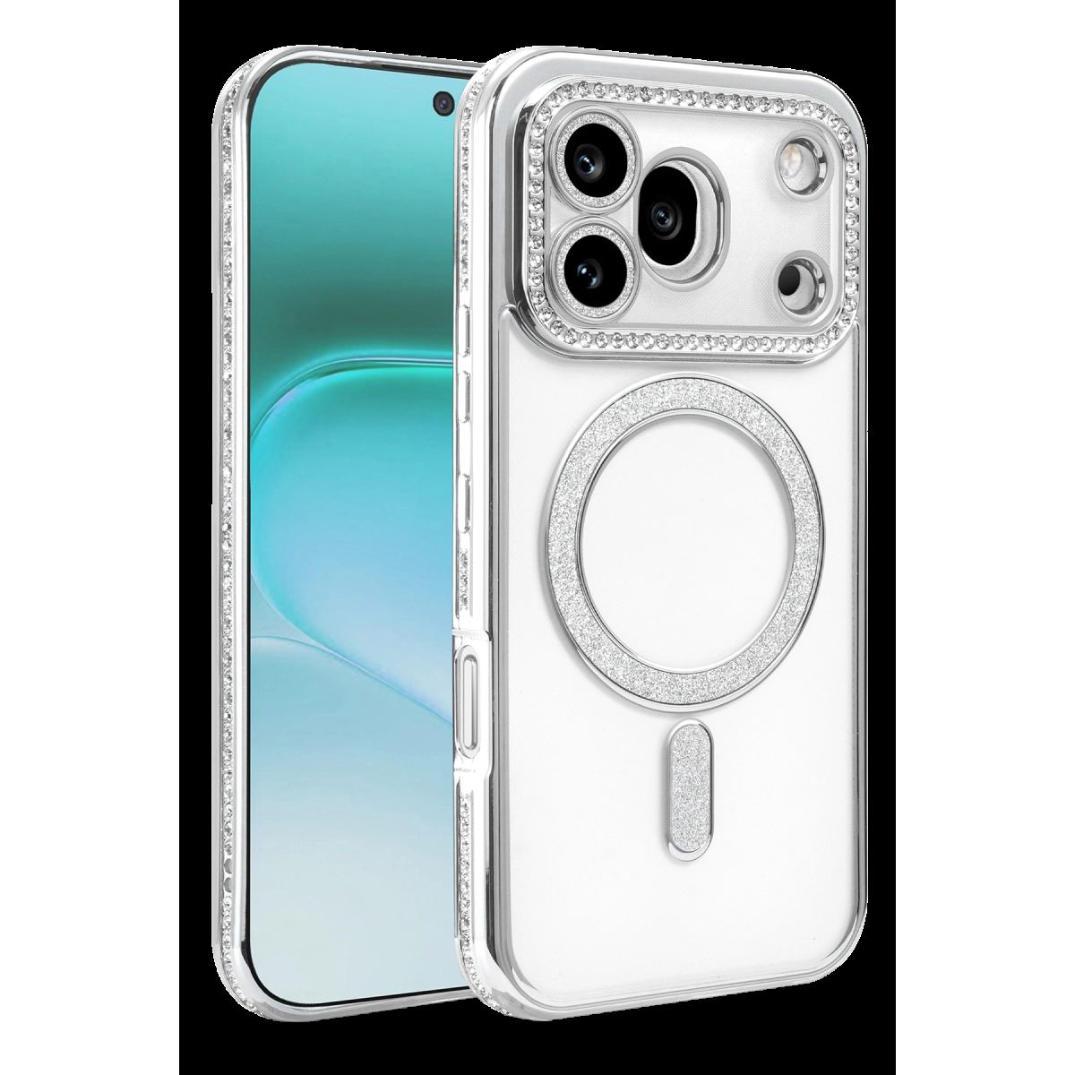 Huawei Honor 600 Pro Joke Simli Magneticsafe Kılıf - Gümüş