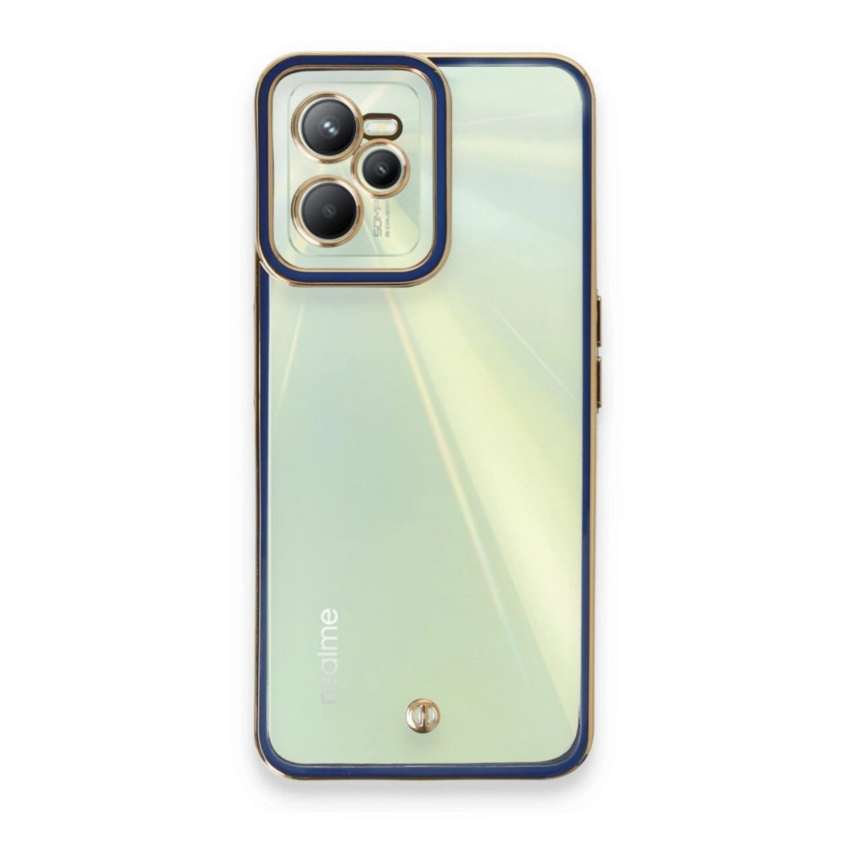 Realme C35 Kılıf Liva Lens Silikon - Mavi