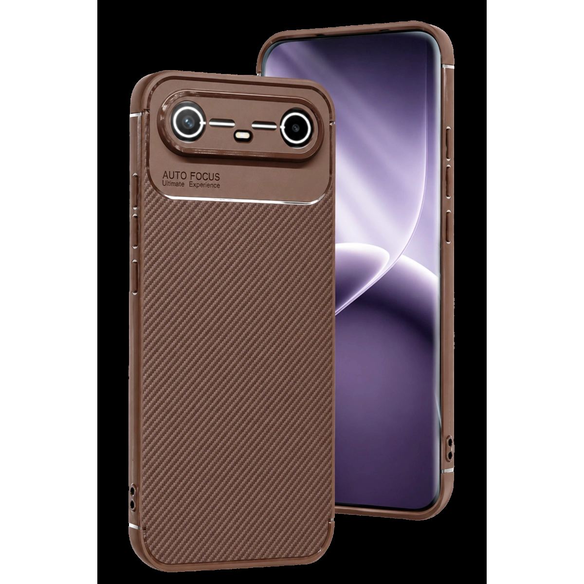 Newface Tecno Spark Slim 5g Auto Focus Karbon Kapak - Kahverengi