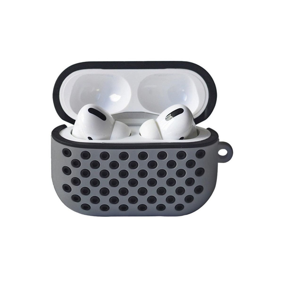 Apple Airpods Pro 2 (2.nesil) Spor Delikli Kılıf - Gri-siyah