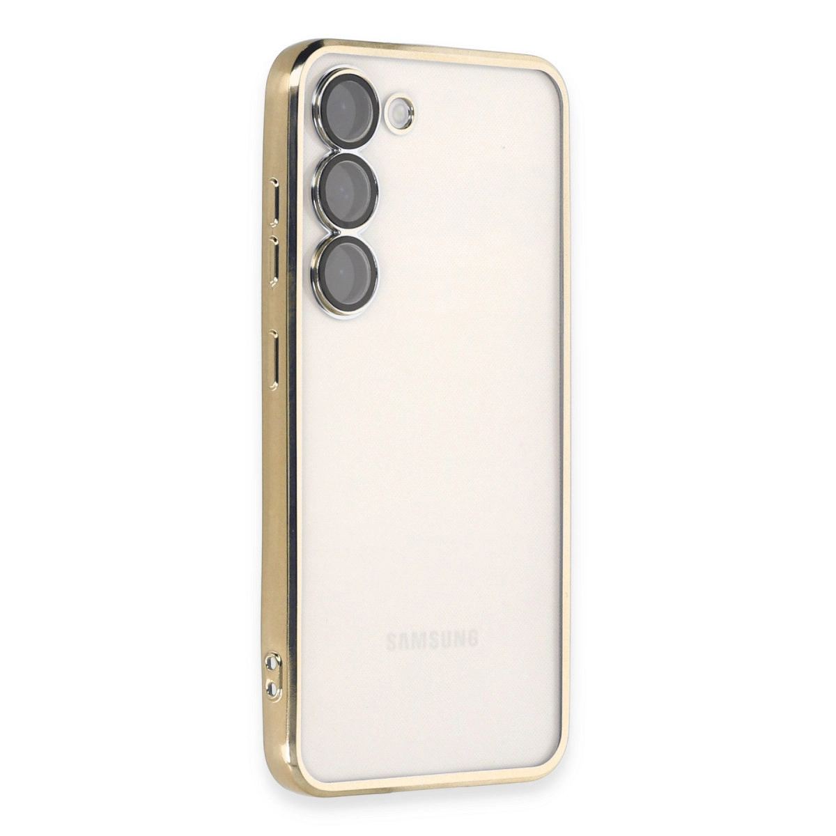 Samsung Galaxy S23 Kılıf Razer Lensli Silikon - Gold