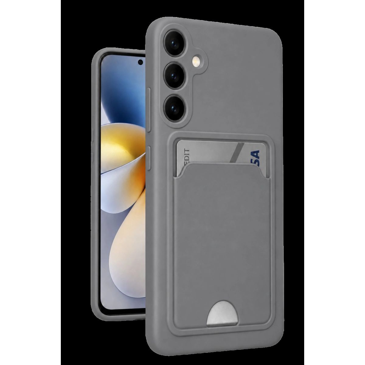 Samsung Galaxy S24 Kelvin Kartvizitli Silikon - Gri