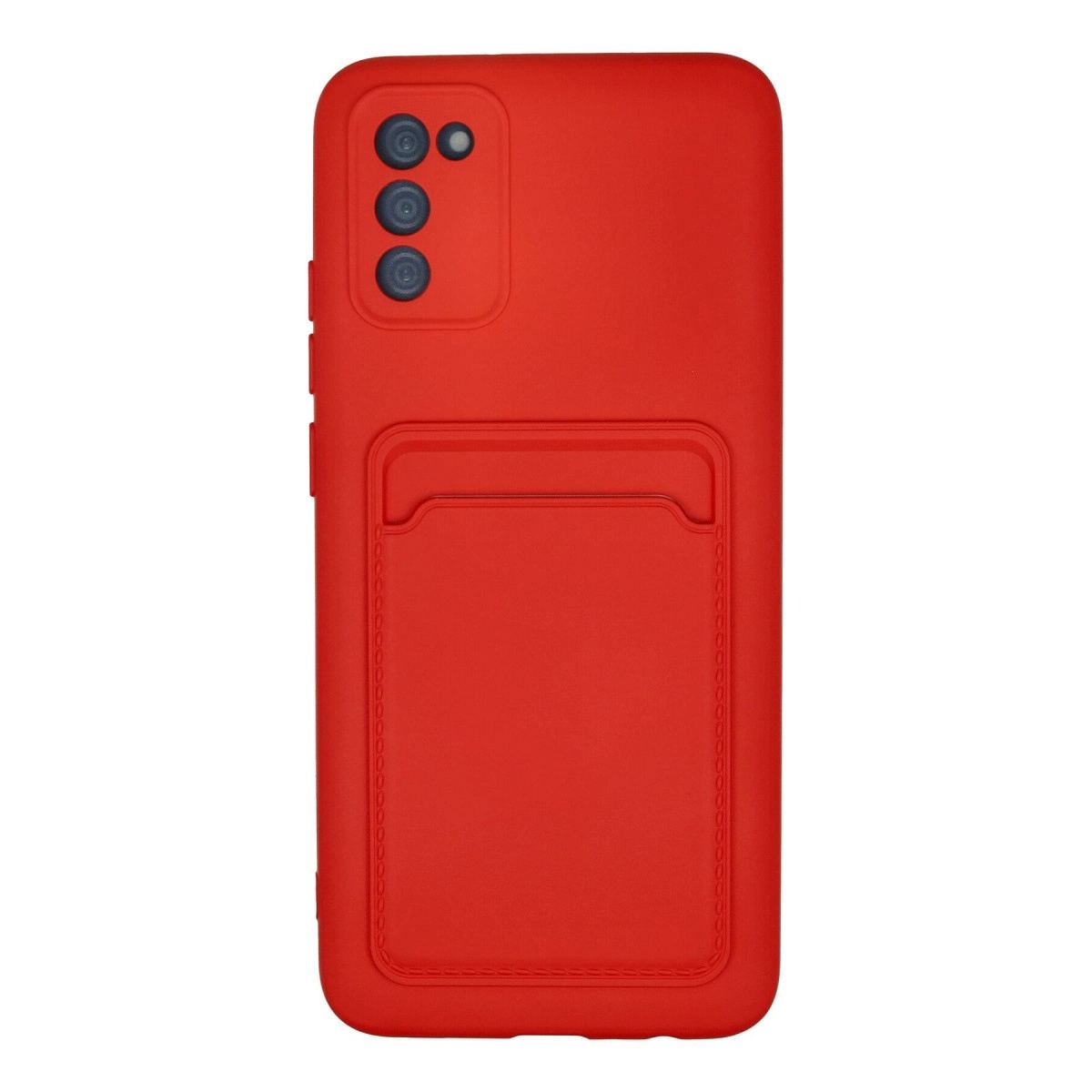 Newface Samsung Galaxy A02s Kılıf Kelvin Kartvizitli Silikon - Kırmızı