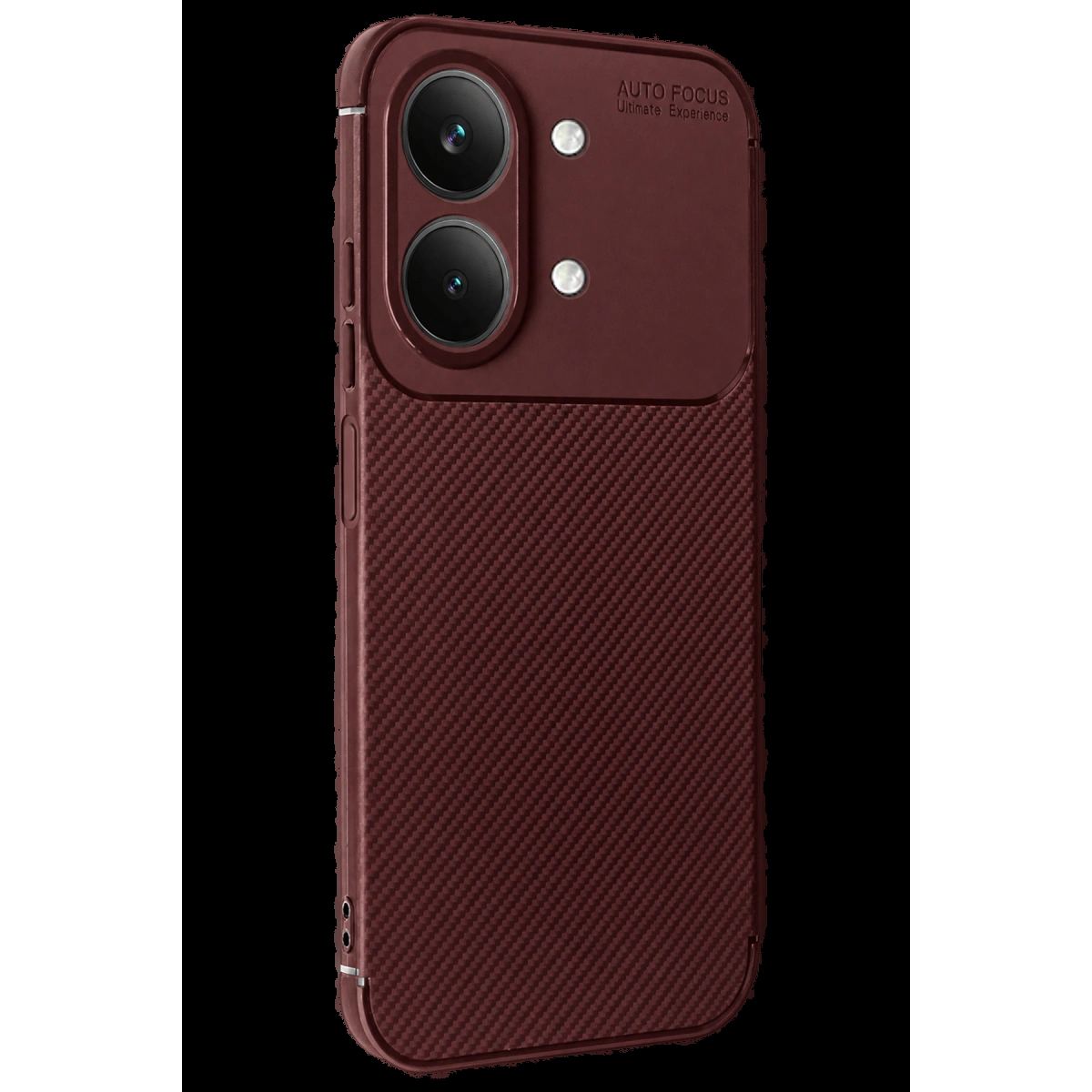 Newface Vivo Y05 Auto Focus Karbon Kapak - Bordo