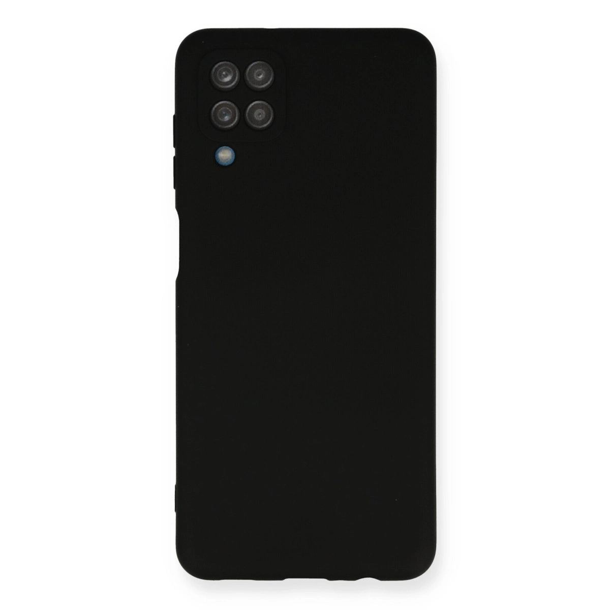 Samsung Galaxy A12 Kılıf Nano İçi Kadife Silikon - Siyah