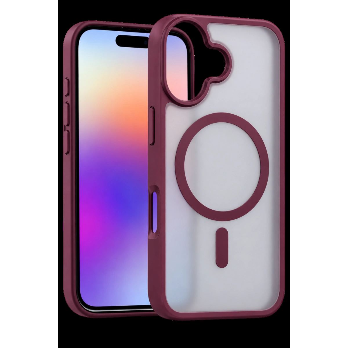Newface Apple İphone 17 Loji Magsafe Kapak - Bordo