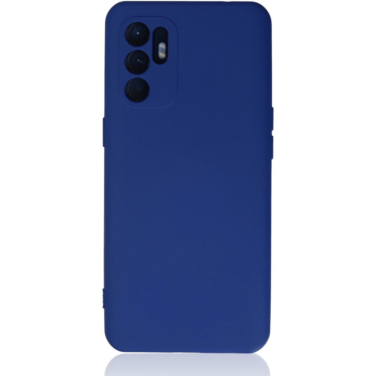 Oppo Reno 6 Kılıf Nano İçi Kadife Silikon - Mavi