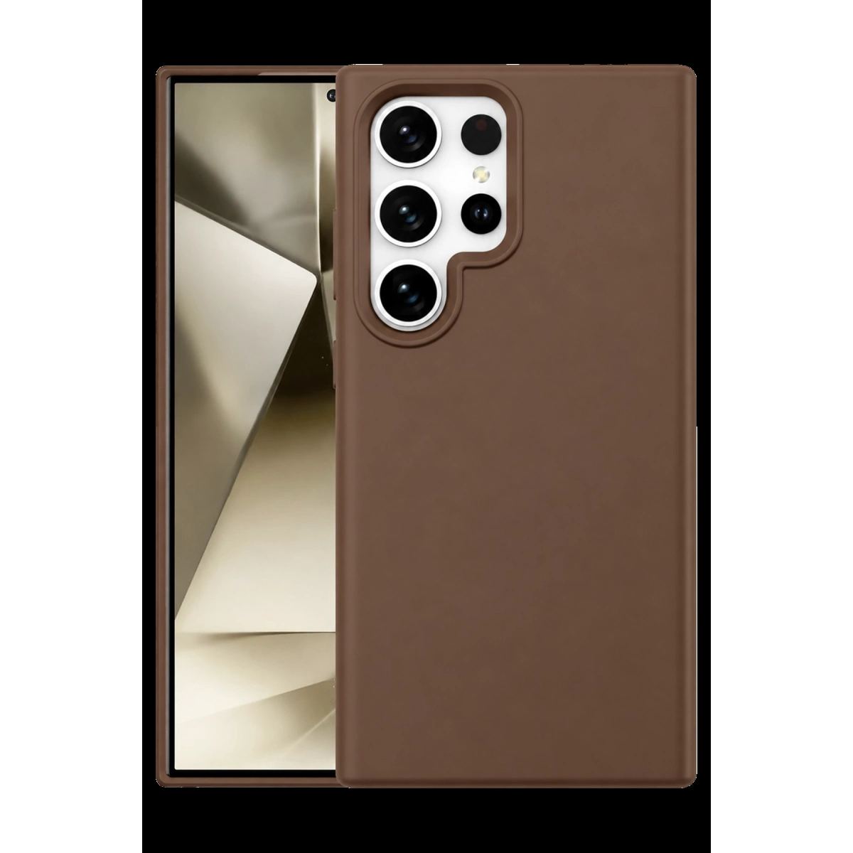 Newface Samsung Galaxy S24 Ultra Kılıf First Silikon - Kahverengi