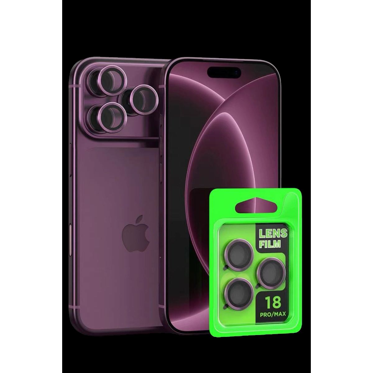 Newface Apple İphone 18 Pro Raze Metal Kamera Lens - Bordo