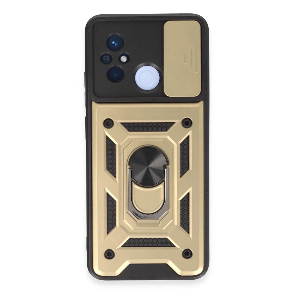 Xiaomi Redmi 12c Kılıf Pars Lens Yüzüklü Silikon - Gold
