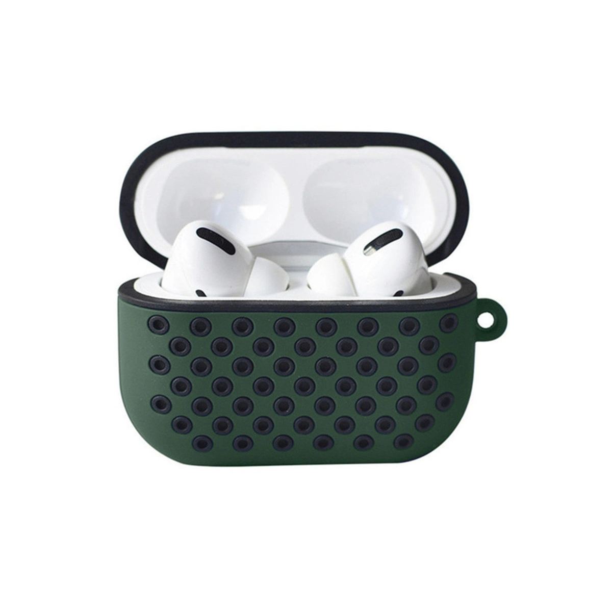 Apple Airpods Pro 2 (2.nesil) Spor Delikli Kılıf - Haki Yeşil-siyah