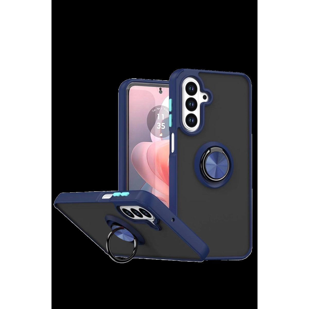 Samsung Galaxy A27 5g Montreal Yüzüklü Silikon Kapak - Lacivert