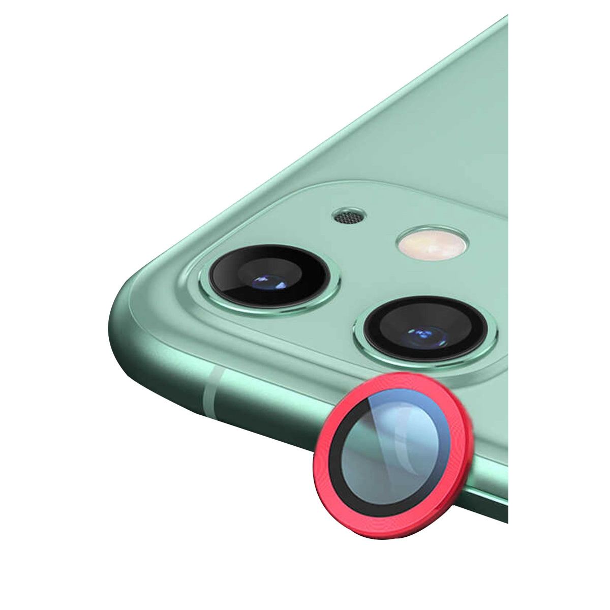 Apple İphone 12 Raze Metal Kamera Lens - Kırmızı