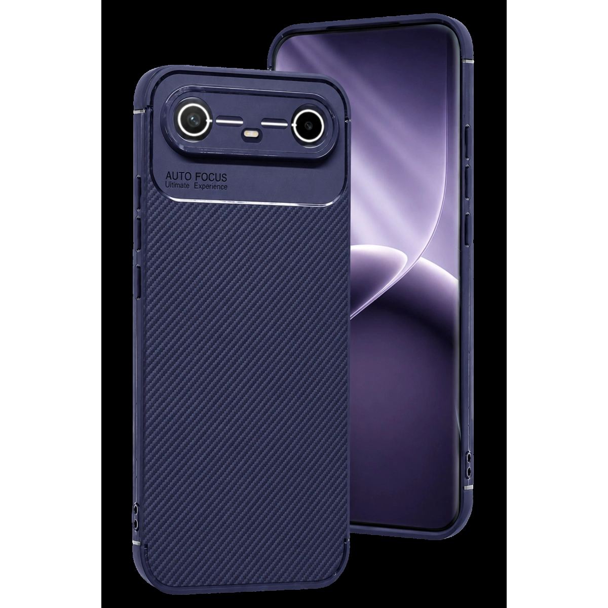 Tecno Spark Slim 5g Auto Focus Karbon Kapak - Lacivert