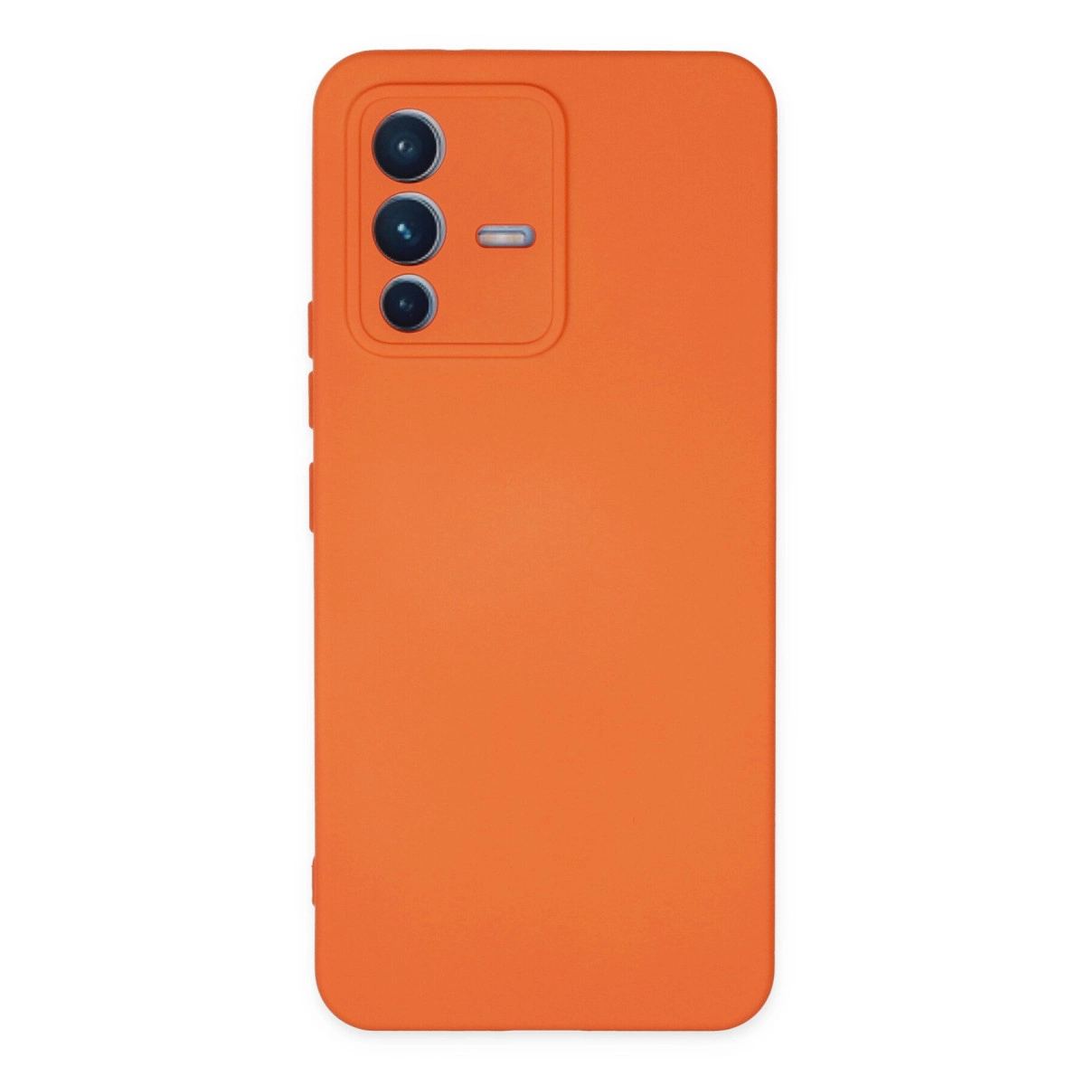 Vivo V23 5g Kılıf Nano İçi Kadife Silikon - Turuncu