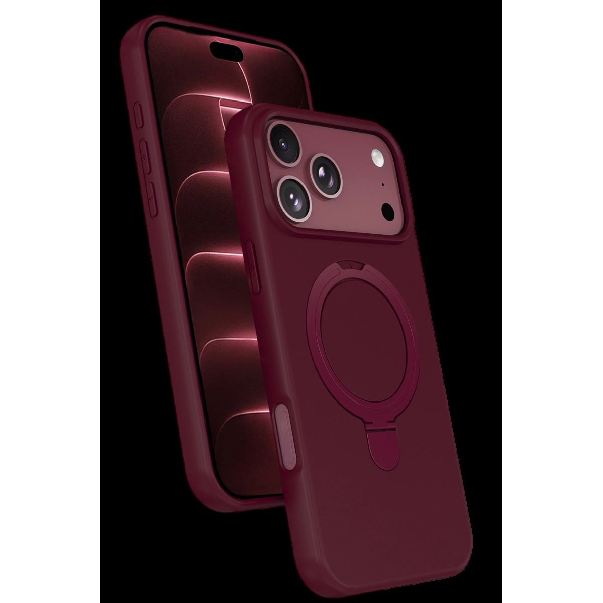 Newface Apple İphone 18 Pro Max Regal Magsafe Standlı Kapak - Bordo