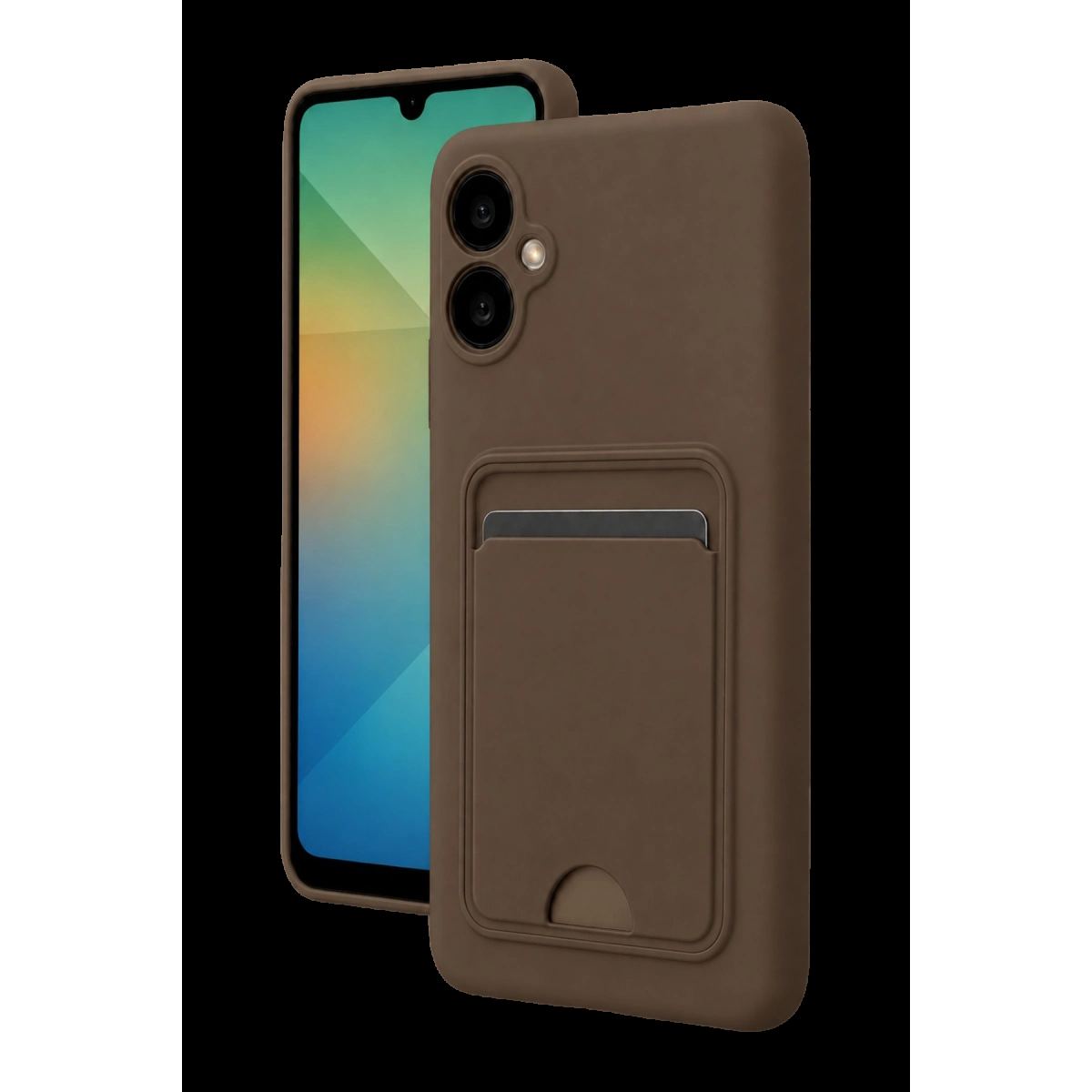 Newface Samsung Galaxy A07 4g Kelvin Kartvizitli Silikon - Kahverengi