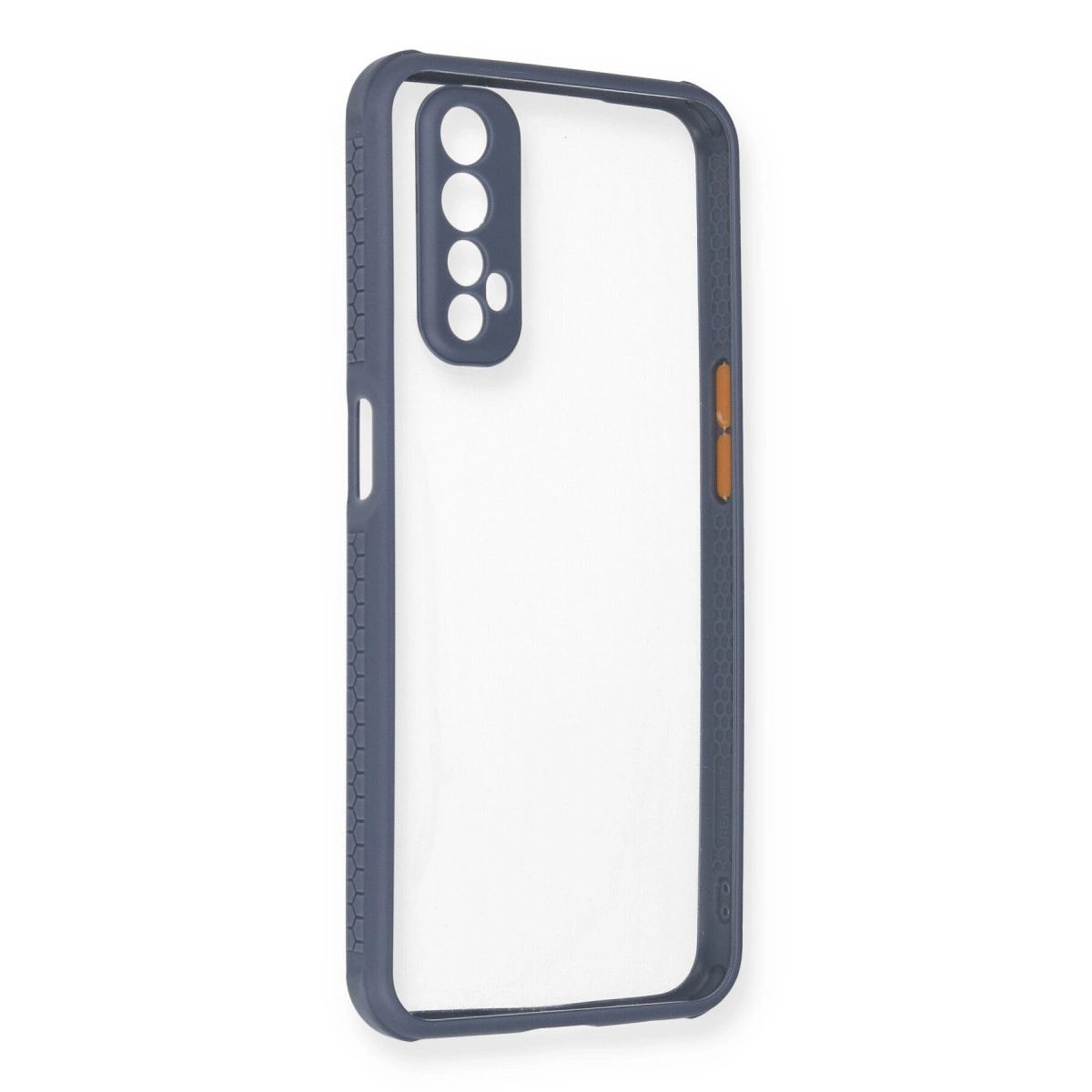 Realme 7 Kılıf Miami Şeffaf Silikon - Gri