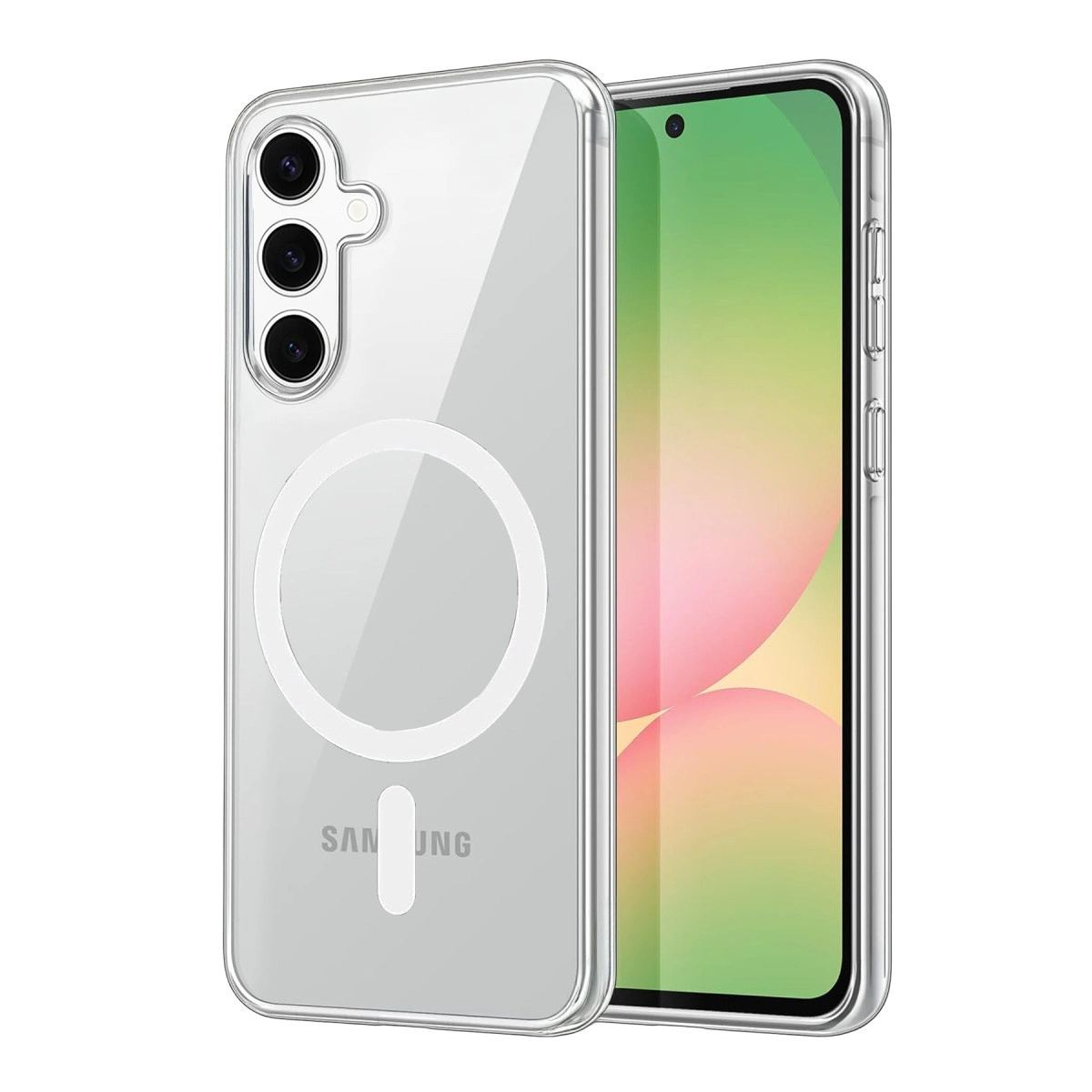 Samsung Galaxy A55 5g Combo Sert Şeffaf Magsafe Kapak - Şeffaf
