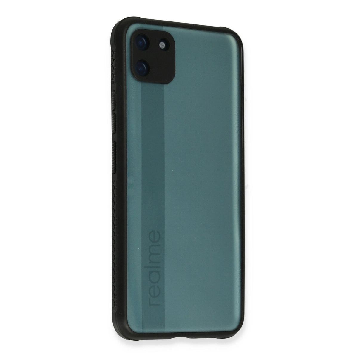 Realme C11 Kılıf Miami Şeffaf Silikon - Siyah