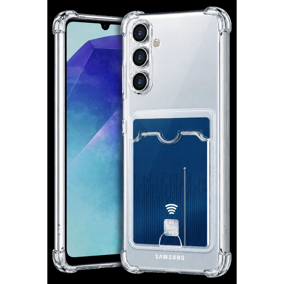 Samsung Galaxy A27 Kılıf Kart Şeffaf Silikon - Şeffaf