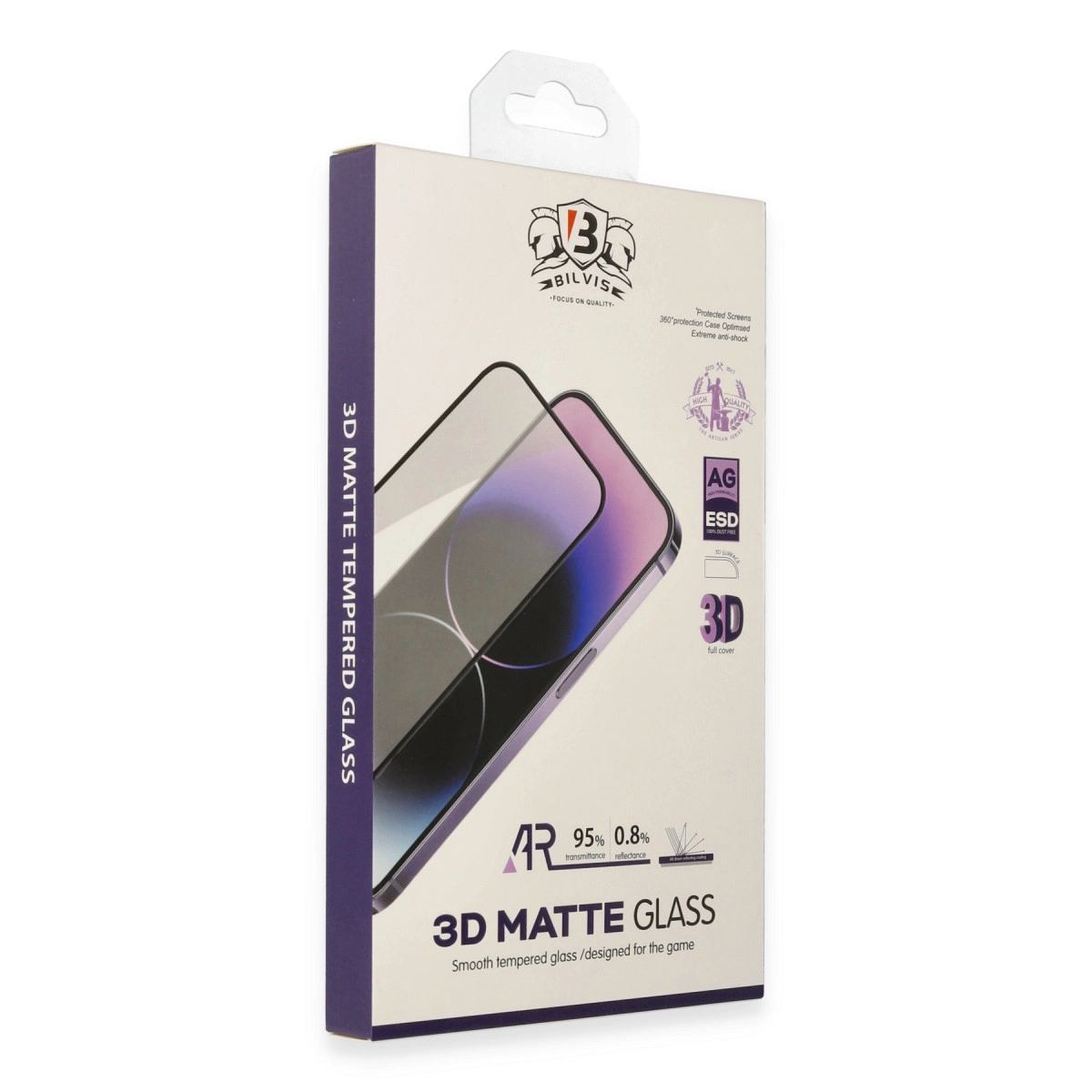 Apple İphone 14 Bilvis 3d Mat Cam Ekran Koruyucu