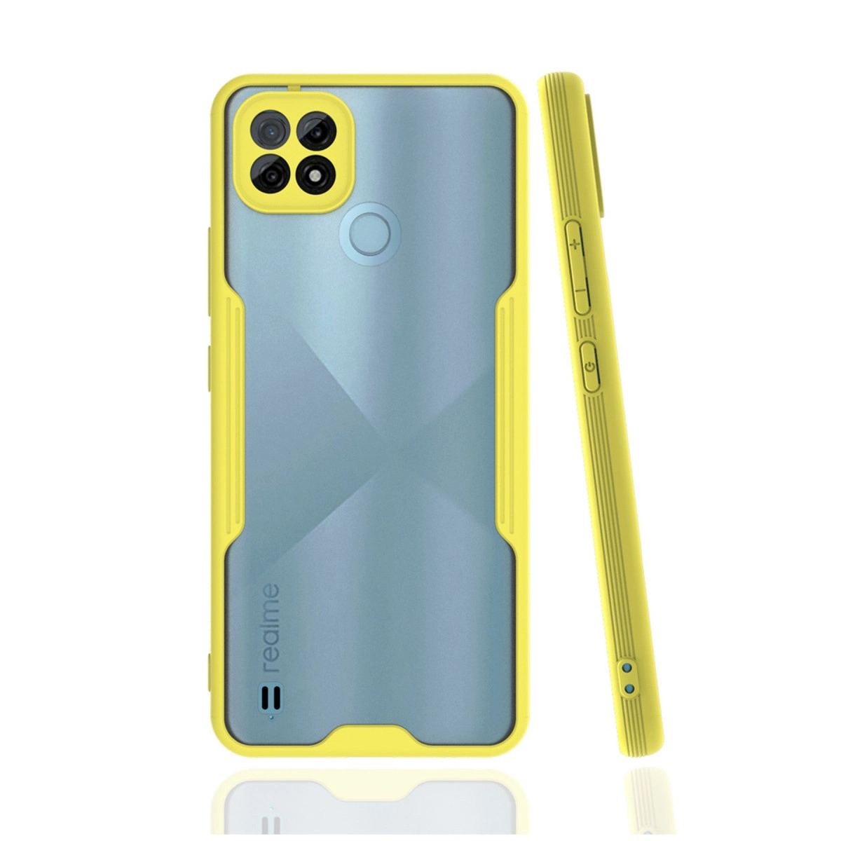 Realme C21 Kılıf Platin Silikon - Sarı