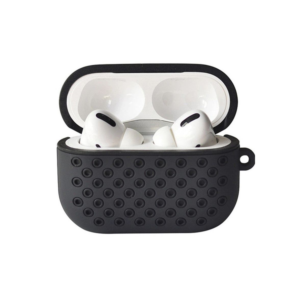 Apple Airpods Pro 2 (2.nesil) Spor Delikli Kılıf - Siyah-siyah